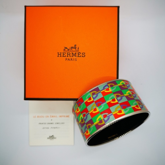 💯 Hermes Enamel Wide Bangle Bracelet - Picture 3 of 4